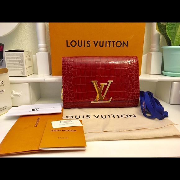 Auth rare Louis Vuitton Louise alligator exotic - Picture 7 of 8